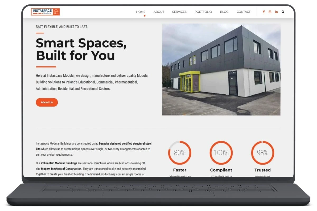 Instaspace Website Mockup About