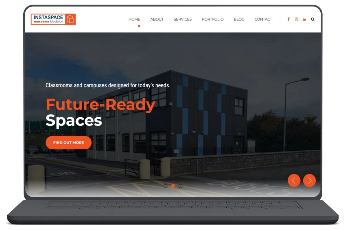 Instaspace Website Mockup Hero