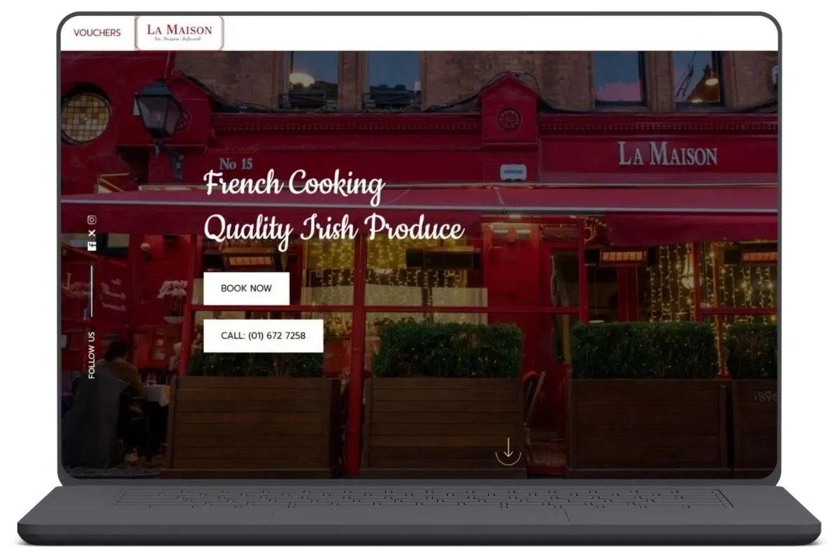 La Maison Restaurant Website Mockup Hero Home Before La Maison Restaurant Website Mockup Hero Home Before