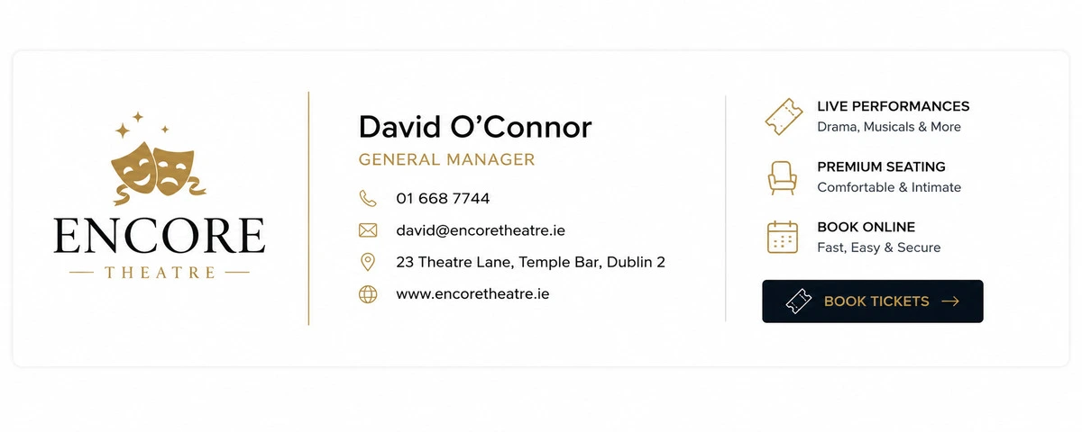 Hospitality email signature design with call to action