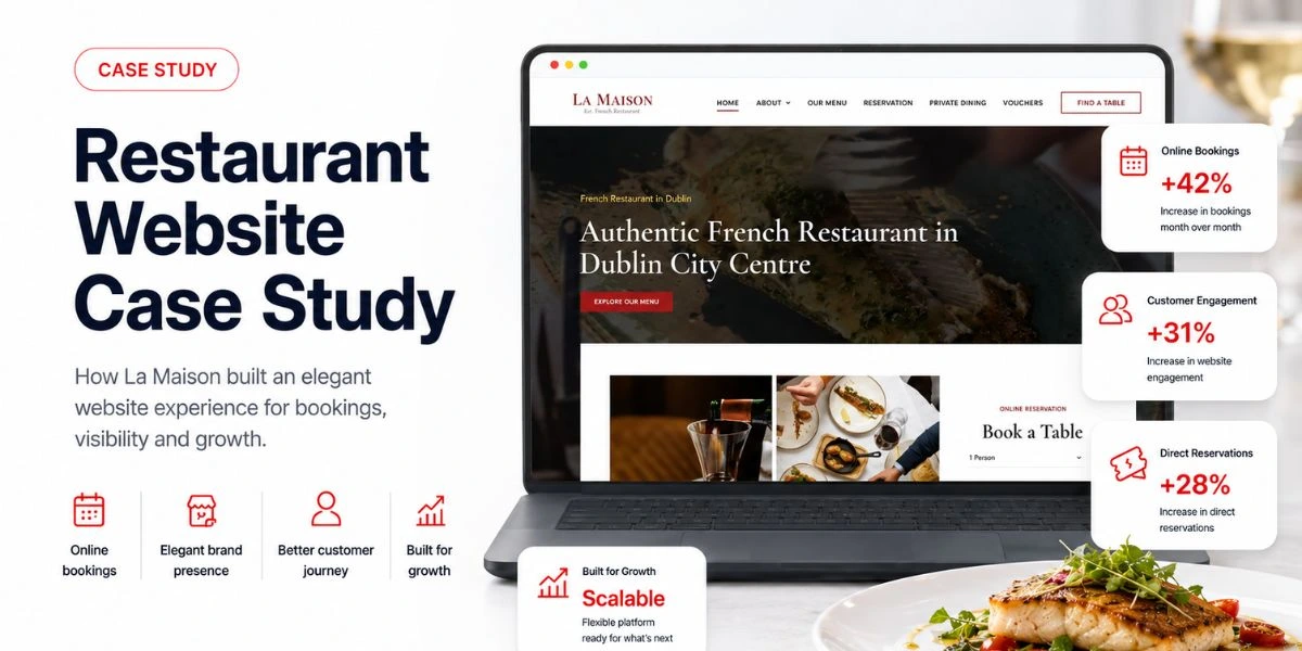 La Maison restaurant digital presence case study showing website redesign, SEO and virtual tour results