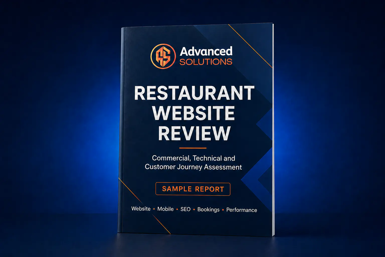 Advanced Solutions restaurant website review sample report mockup