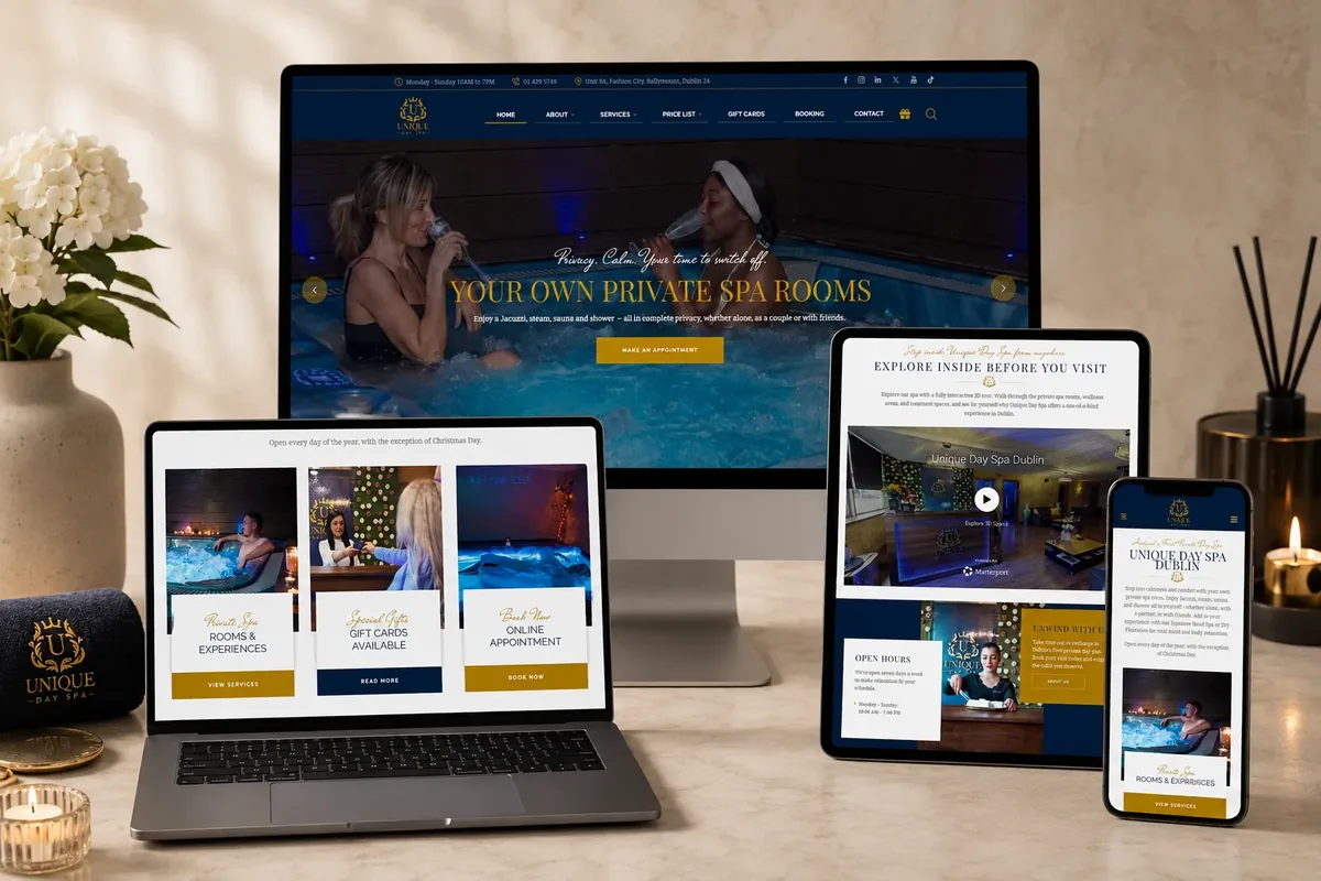 Unique Day Spa responsive website redesign by Advanced Solutions